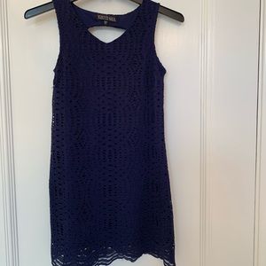 Girls size 10 navy lace sheath dress.